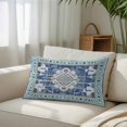 thumbnail image 3 of Blue Boho Body Pillow Cover, Pillowcase Protectors with Zipper, Breathable Decorative Throw Pillow Case Cover, Farmhouse Bohemian Medallion Oriental Flower Pillow Shams for Couch Sofa 24x36Inch, 3 of 8