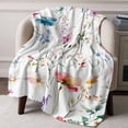 thumbnail image 3 of Throw Blanket for Couch Watercolor Spring Flowers Soft Fleece Flannel Blankets Cozy Lightweight Blanket for Home Sofa Living Room Spring Garden Bed Throws 40" x 60", 3 of 9