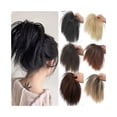 thumbnail image 1 of Messy Straight Hair Bun Synthetic Chignon Donut Updo Hairpieces Elastic Band Short Ponytail Extension, 1 of 6