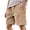 Khaki, variant on Corduroy Shorts for Men Summer Casual Elastic Waist Wide Straight Leg Loose Lounge Shorts with Pockets