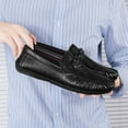 thumbnail image 6 of Men's Casual Loafers Slip On Leather Shoes Comfortable Lightweight Driving Shoes Male Moccasins Classic Penny Loafer Flats Boat Shoes Outdoor Walking Shoes, 6 of 14