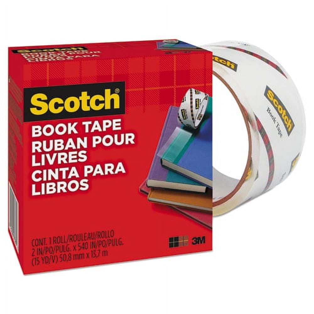 Book Tape, 3" Core, 2" X 15 Yds, Clear | Bundle of 5