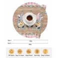 thumbnail image 6 of 15 Inch Round Placemats Set of 6, Happy Easter Non Slip Heat Insulation PP Table Mats, Gnomes Rabbit Flowers Eggs Brown Wood Grain Washable Place Mats for Kitchen Dining Party Table Decor, 6 of 7