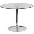 thumbnail image 3 of Flash Furniture Hills 39.25'' Round Glass Dining Table with 29''H Chrome Base, Clear/Silver, 3 of 10