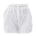 thumbnail image 3 of Seductiva Shorts for Women Women's 2025 Spring and Summer New Women's Solid Color Drawstring Pocket Fashion Casual Shorts Ready Made Shorts Summer Shorts for Women, 3 of 5