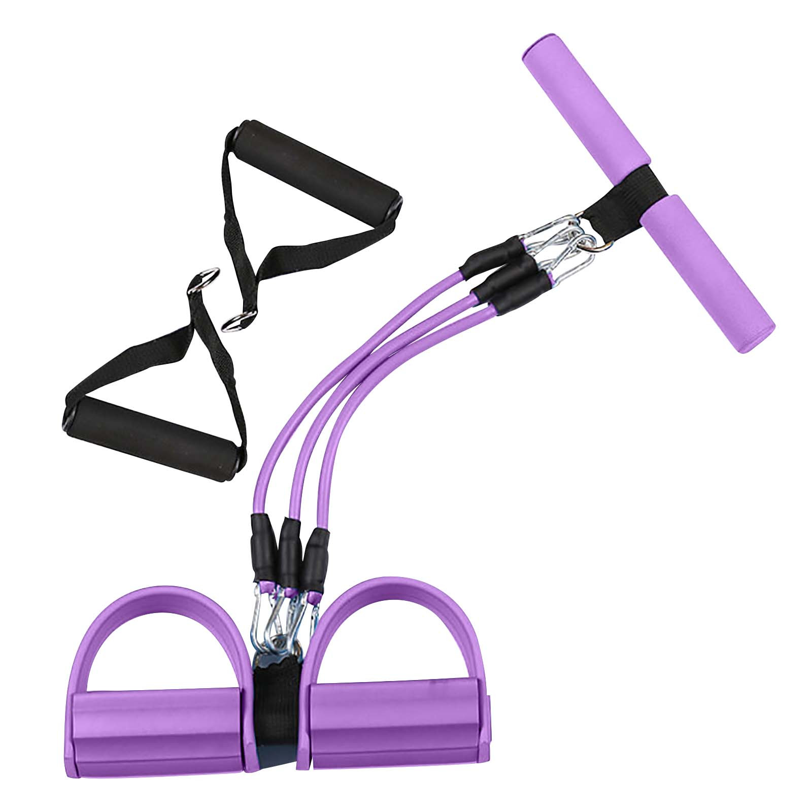 21 Fitness Resistance Bands-3 Tube Pedal Ankle Puller 2026 Upgrade Stretch Bands for Exercise Sit Up Exercise Equipment AB Training Auxiliary Device Workout Equipment for Women Men(Purple)