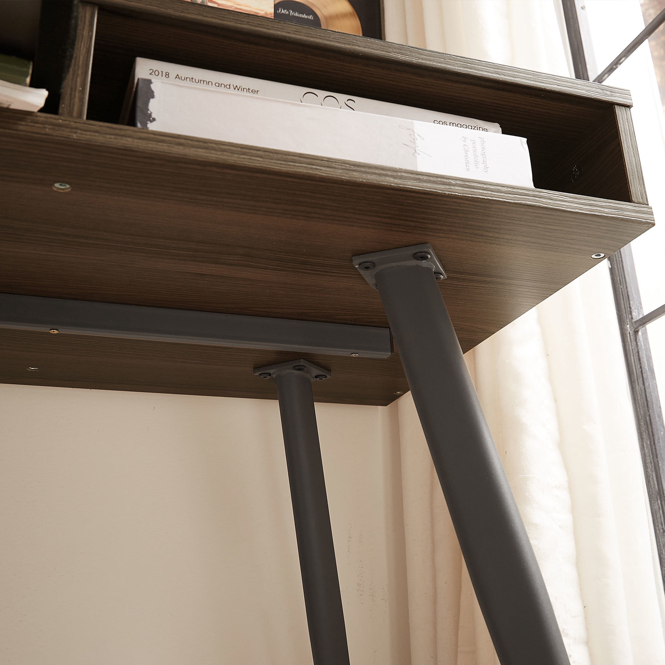 Noble House 47.24" Mid-Century Writing Desk, 3-Drawer Multifunctional Home Office Computer Table, Walnut