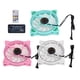 thumbnail image 4 of 3 ventiladores de refrigeración Controlador ARGB 11 aspas de ventilador Enfriador de aire silencioso para computadora 1200 rpm 12 V Verde Blanco Rosa, 4 of 10