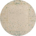 thumbnail image 1 of Ahgly Company Machine Washable Indoor Round Abstract Light French Beige Brown Area Rugs, 3' Round, 1 of 7