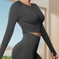 thumbnail image 2 of Camiseta de yoga para mujer, suave, ligera, deportiva, muy elástica, moderna. L, 2 of 9