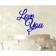 thumbnail image 1 of Love You Wedding Cake Topper Blue Cake Topper Color Option Available 6-7 Inches Wide, 1 of 1