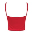 thumbnail image 5 of Women'S Tanks Camis Women'S Sexy Slim Fit Cropped Camisole Tank Top Stretchy Sleeveless V Neck Summer Casual T Shirt For Ladies Fashion Comfortable Red S, 5 of 6