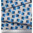 thumbnail image 2 of Soimoi Blue Rayon Fabric Monitor & Bossy Girl Print Fabric by Yard 42 Inch Wide, 2 of 3