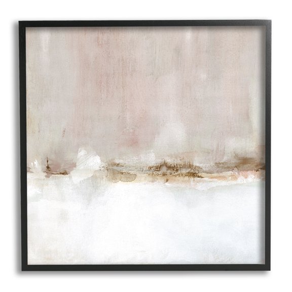 Stupell Industries Abstract Snowy Landscape Abstract Painting Black Framed Art Print Wall Art, 12 x 12