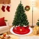 thumbnail image 4 of Falda para árbol de Navidad de felpa roja de 76 cm | Piel sintética suave con bordado de copos de nieve dorados | Decoración navideña para el hogar, la sala, mascotas y regalos | Decoración, 4 of 6