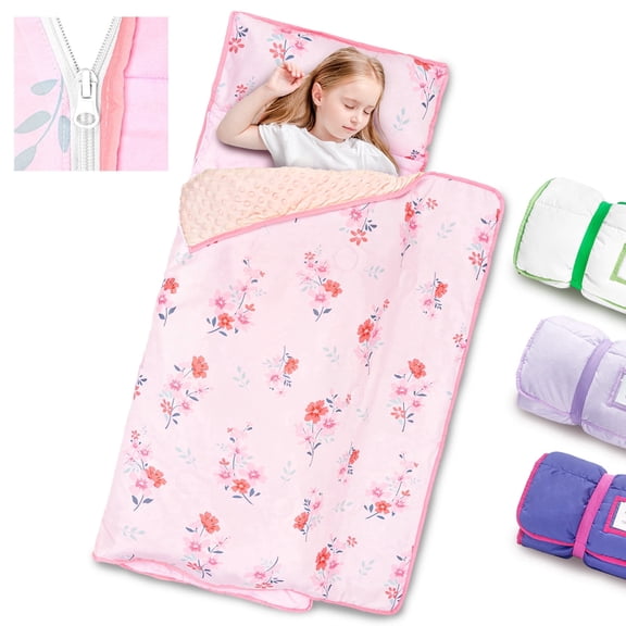 Primlect Toddler Nap Mat, Detachable Blanket & Removable Pillow, for Daycare, Camping and Travel