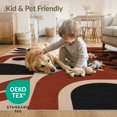 thumbnail image 4 of ODIKA 8'x10' Washable Area Rug Black Terracotta Geometric Leaf Design Modern Abstract Shapes with Motif for Living Room, Under Sectional, Family , Durable, Non-Slip, 4 of 7