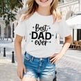 thumbnail image 2 of NINGMENG Hauts et T-Shirts pour Bébés Filles Été Fête des Pères Imprimé Lettre Col Rond Manches Courtes T-Shirts Décontractés Amples, Blanc, 18-24 Mois, 2 of 4