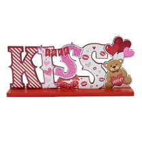 Cheapark Valentine's Day Wooden Craft Decor - Handcrafted Tabletop Ornament with Heart Engravings, Compact Size for Home Office Display, Meaningful Valentine's Day Decoration