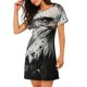 thumbnail image 2 of Fotbe Ink Style Bald Eagle Bata de Dormir para Mujer con Estampado, Camisón de Algodón de Manga Corta, Ropa de Dormir Casual, 2 of 6