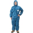 thumbnail image 1 of Zenith Safety Products Combinaison de Protection SMS, Fermeture Éclair avant avec Rabat, Capuche Attachée, Poignets et Chevilles Élastiques, Marine, 2TG, 1 of 1