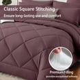 thumbnail image 4 of Flymme Queen Comforter Set 7 Pieces, Bed in a Bag Modern Diamond Pattern Bed Set Soft Microfiber Complete Bedding Sets,Eggplant Purple, 4 of 9