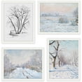 thumbnail image 2 of PixonSign Framed Wall Art Winter Snowy Trees, Set of 4 White Frozen Forest Wall Decor Arts, Classic Nature Landscape Wall Décor, Adhesive Canvas Poster, Modern Home Artwork - 11"x14" White, 2 of 5
