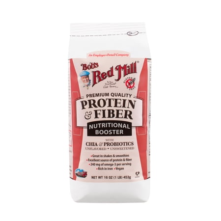 Bob's Red Mill Protein & Fiber Nutritional Booster Powder, Unflavored, 20g Protein, 1.0lb, 16.0oz