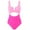 Pink, variant on Wyongtao Women's One Piece Swimsuit High Waisted Bathing Suit Cutout V Neck Swimwear,Green XL