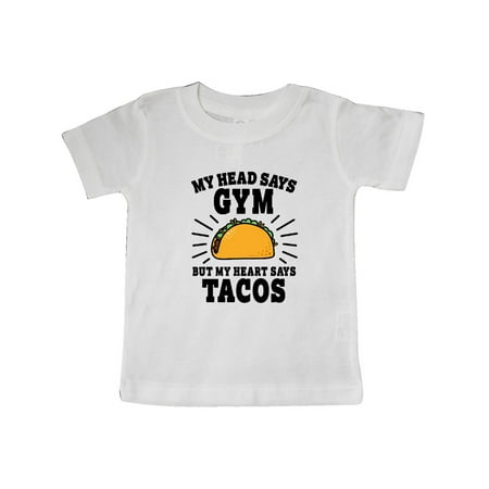 

Inktastic My Head Says Gym But my Heart Says Tacos Gift Baby Boy or Baby Girl T-Shirt