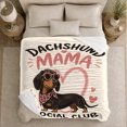 thumbnail image 5 of Dachshund Mama Social Club Cartoon Design Hearts Pink, Playful Pet Portrait Pattern, Warm Flannel Blanket for Living Room and Reading Nook, Dog Lovers Just Because Gift, Pet Lover Home Decor, 5 of 9