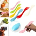 thumbnail image 2 of Harpily Dinnerware Soft Tip Silicone Feeding Training Spoon Set For Baby Led Weaning Forks Set Feeding Products, 2 of 4