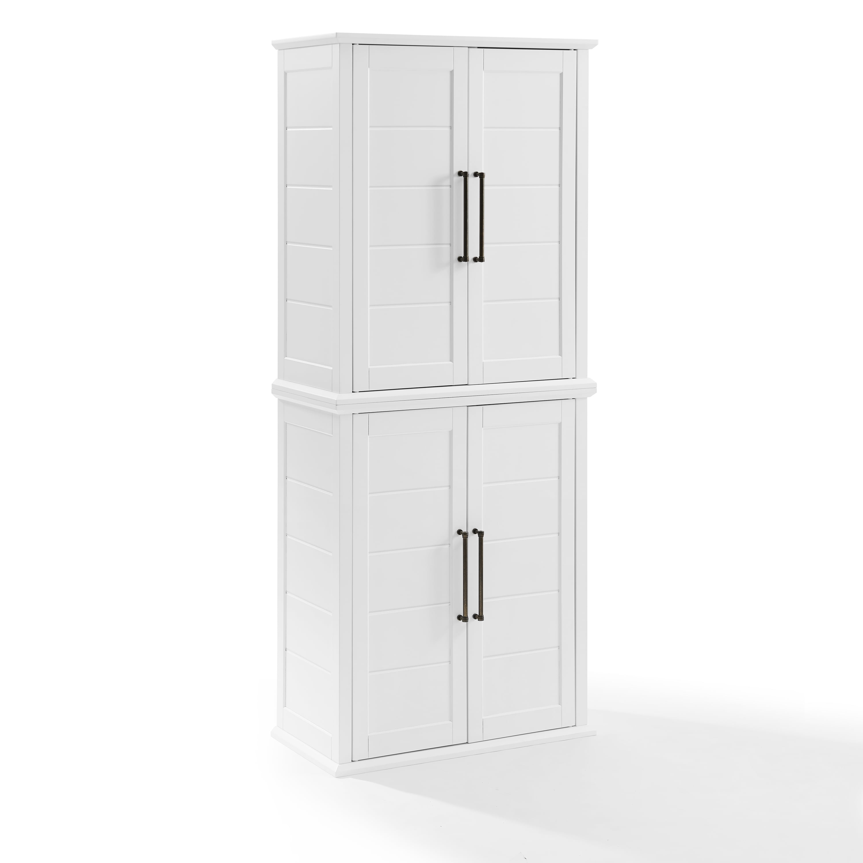 Bartlett Tall Storage Pantry White 2 Stackable Pantries