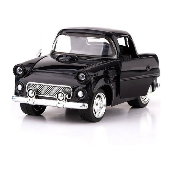 1:43 cartoon alloy car model children's toy car model toy pull back to open the door boy toy car (classic car black, 2 packs)