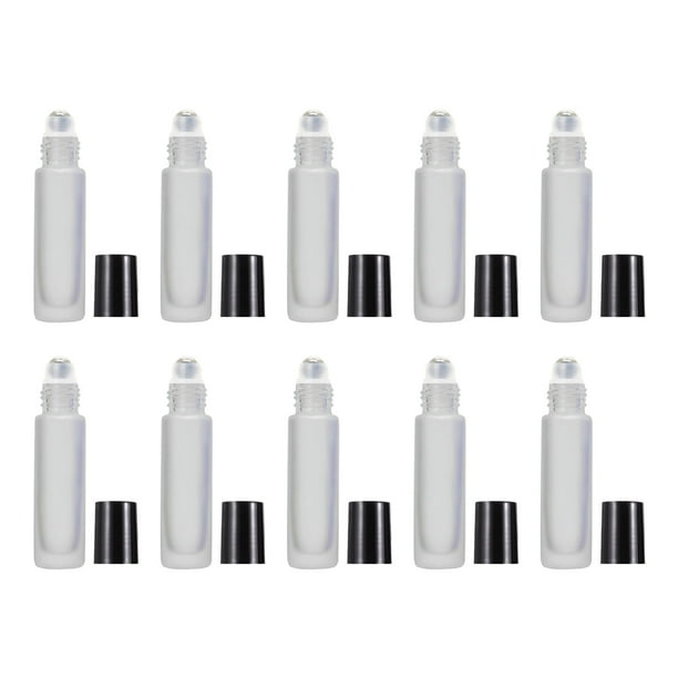 10 piezas 10 ml interior de rodillo fino de desodorante natural perfumes envases cosméticos Mini portátil - Mate claro Yinane enrollar botellas