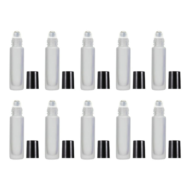 10 piezas 10 ml interior de rodillo fino de desodorante natural perfumes envases cosméticos Mini portátil - Mate claro Yinane enrollar botellas