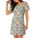 thumbnail image 2 of Fotbe Paisley Floral 5 Bata de Dormir para Mujer con Estampado, Camisón de Algodón de Manga Corta, Ropa de Dormir Casual, 2 of 6