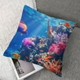 thumbnail image 7 of Marine Fish Cushion Cover Underwater World Pillow Cover Coral Reef Pattern Throw Pillow Cover Goldfish Decorative Pillow Cover for Adult Teens,Blue Room Decor, 7 of 7