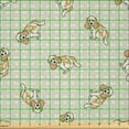 thumbnail image 2 of Ambesonne Dog Print Fabric by the Yard Microfiber, Cocker Spaniel Puppy Art, 10 Yards, Grey Yellow Pale Brown, 2 of 2