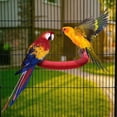 thumbnail image 2 of Holzlrgus Parrot Perch Stand, U Shape Quartz Sands Bird Stick Cages Accessories Paw Grinding Rough-surfaced Bird Perches for Parakeets,Cockatiels, Parrots, Conure (Small-Red), 2 of 7