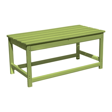 Westin Outdoor 35" Inch Adirondack Coffee Table for Patio Backyard UV Weather Resistant HDPE Plastic, Lime