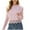 Pink, variant on aidice Crop Tops for Women Summer Lace Crewneck Long Sleeve Fitting Hollow out Trendy Tee Shirts