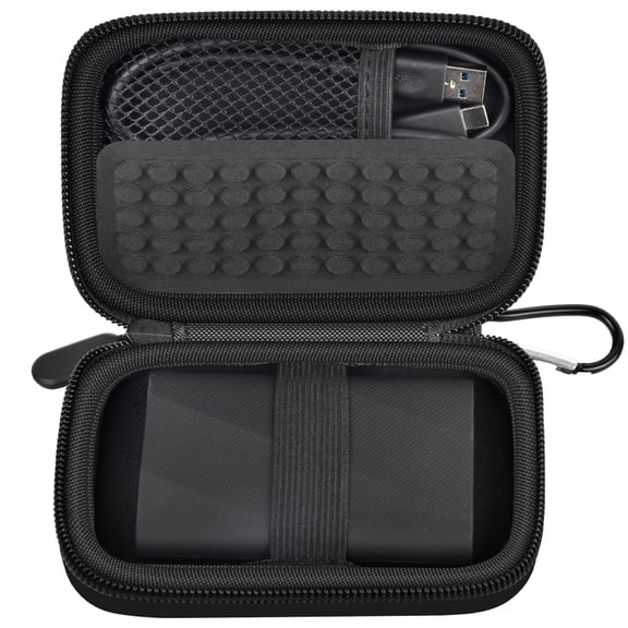 Case Compatible with Samsung T9/ T7/ T7 Shield Portable SSD 1TB 2TB 4TB External Hard Drive, Storage Travel Carrying Holder Organizer for Solid State Drives & USB Cable (Box Only)-Black