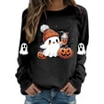 thumbnail image 3 of WEIWEN Halloween Sweaters for Women 2026 Cute Ghost Drinking Coffee Pumpkin Halloween Sweatshirts for Women Long Sleeve Shirts Women's Clothing Fall Outfits Black, XL, 3 of 5