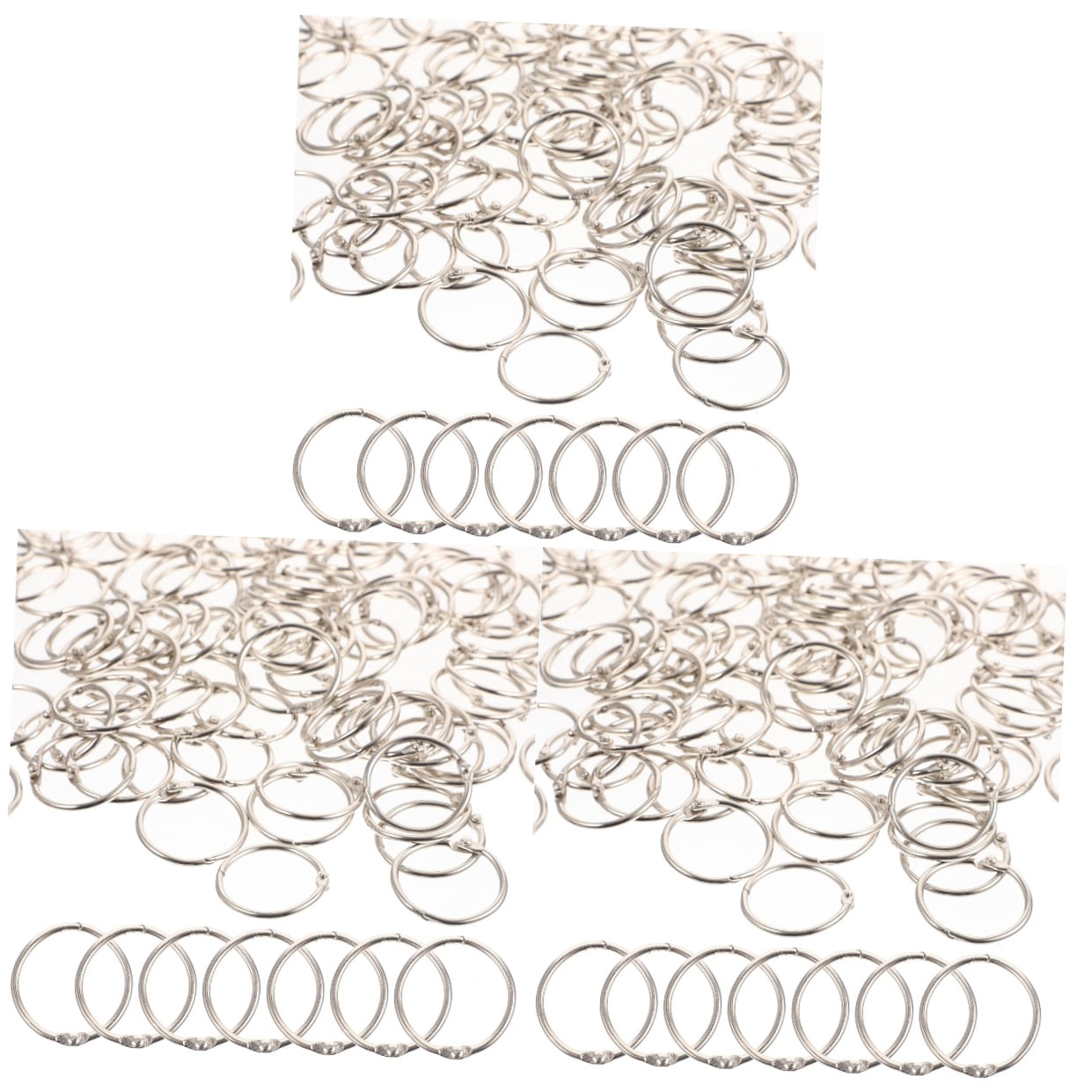WORGEOUS 300 Pcs  Reusable Binder Rings Wear-resistant Key Rings Multi-function Book Rings Keys Accessory