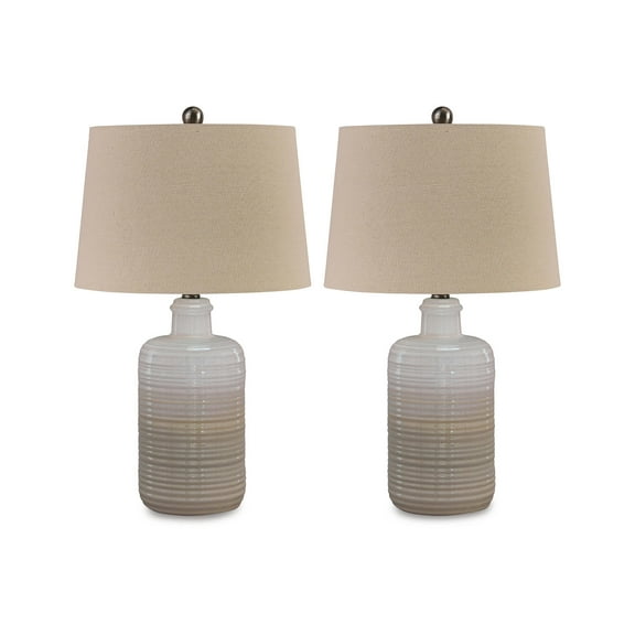 Signature Design by Ashley Casual Marnina Table Lamp (Set of 2)  Taupe