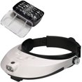 thumbnail image 1 of Lupa de faro con lámpara LED, lupa de auriculares para reparación, joyería, costura, manualidades, circuito de reloj (blanco), 1 of 5