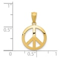 thumbnail image 3 of 14k Yellow Gold Polished Peace Sign Circle Pendant, 3 of 4