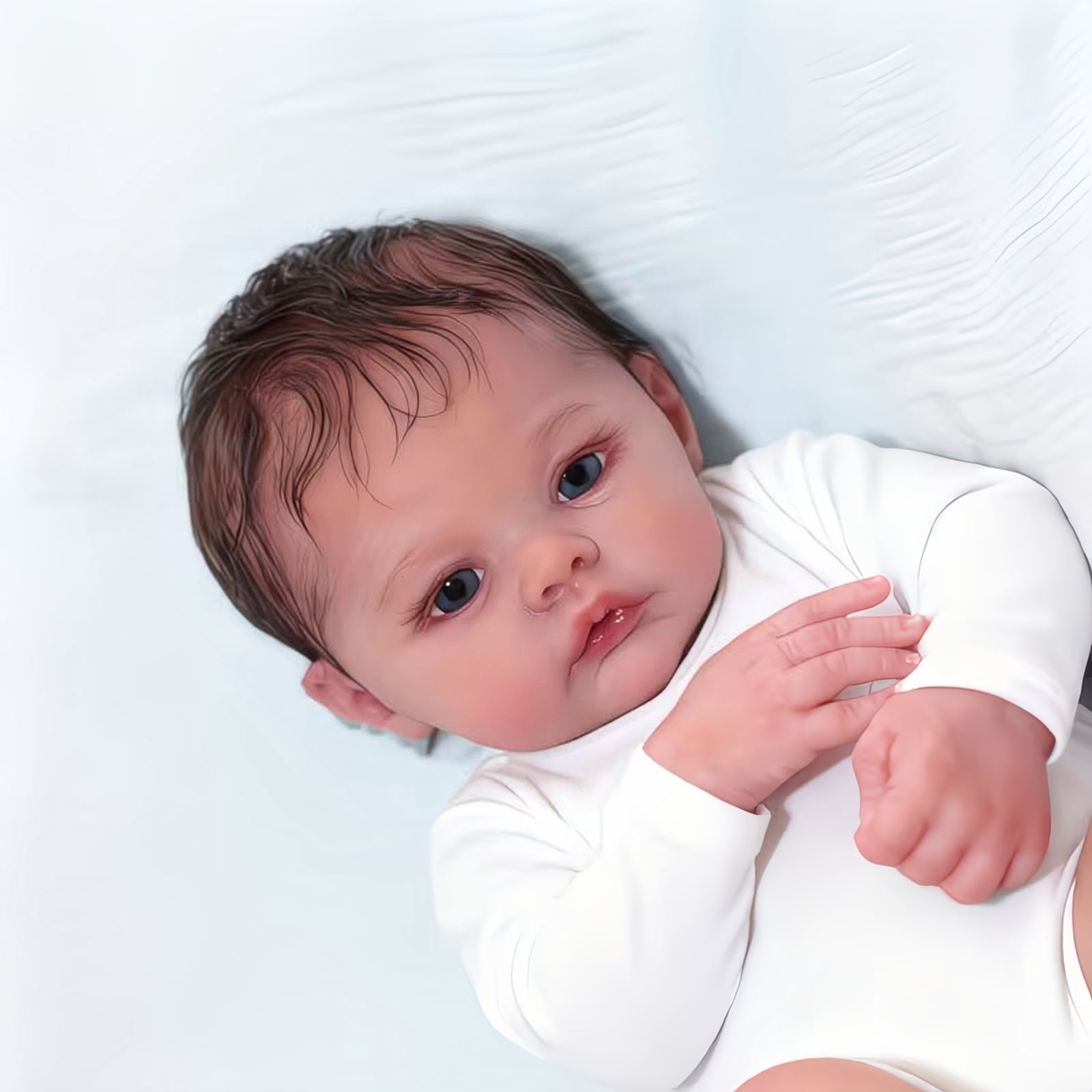18 Inch Reborn Doll Girl, Full Vinyl Body Lifelike Baby Doll, Hand Rooted Hair Realistic Reborn Doll Toy for Kids Age 3+