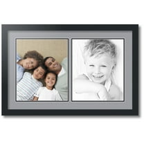 ArtToFrames Collage Photo Picture Frame with 2 - 10x12" Openings, Framed in Black with Silver and Black Mats (CDM-3926-1385)
